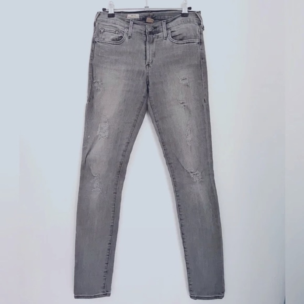 True Religion gray ripped Halle skinny jean